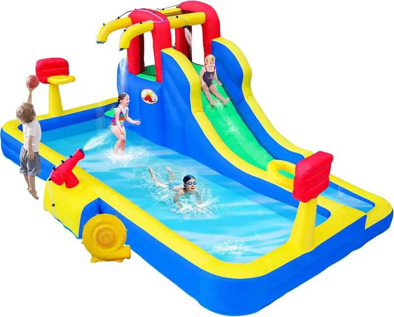 WELLFUNTIME Inflatable Water Park with Blower